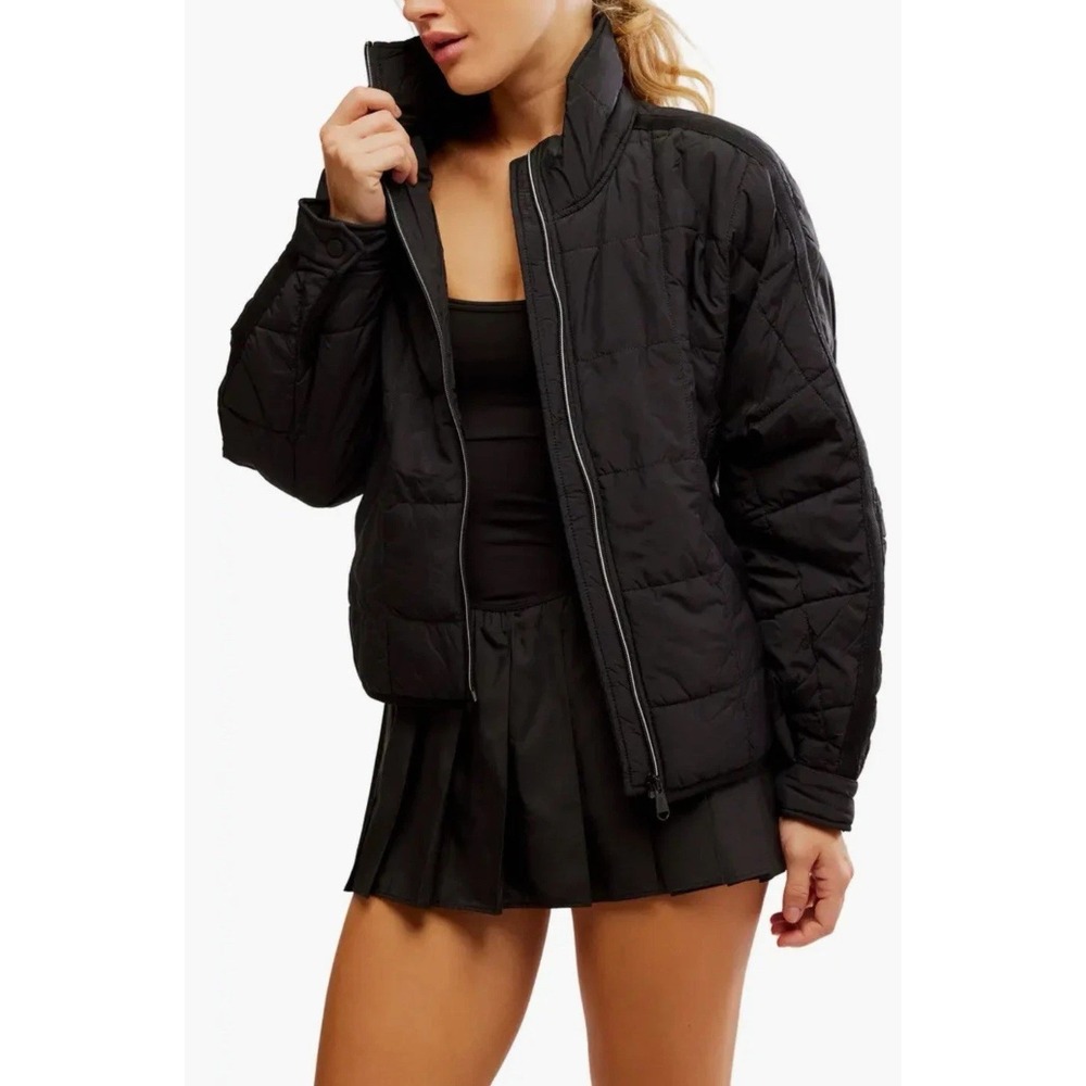 Free People Movement Pippa Packable Puffer Jacket Womens Large Black NEW